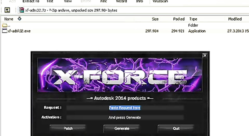 xforce keygen 32bits or 64bits version autocad 2014